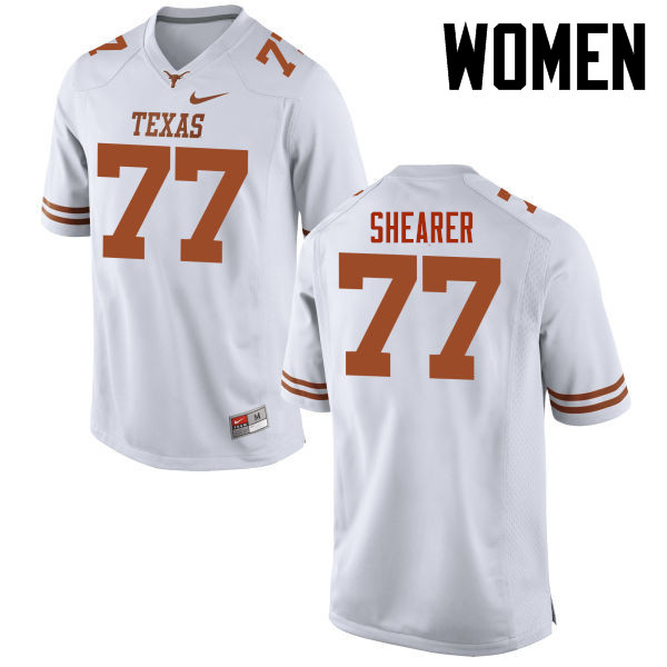 Women #77 Brad Shearer Texas Longhorns College Football Jerseys-White